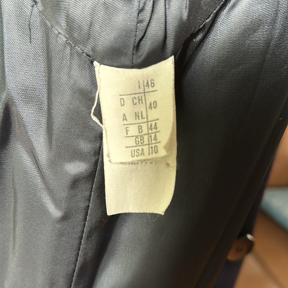 Vintage Accento by Marzotto Women’s/Unisex Long Wool Coat Navy Blue Size 10 - Picture 8 of 11